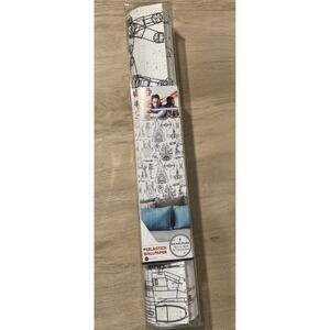 RoomMates RMK11036WP Star Wars Blueprint Black & White Peel and Stick Wallpap...